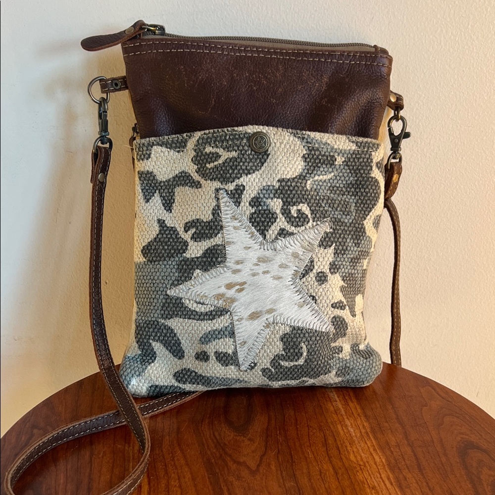 Myra Bag Brown and Cream Star Crossbody